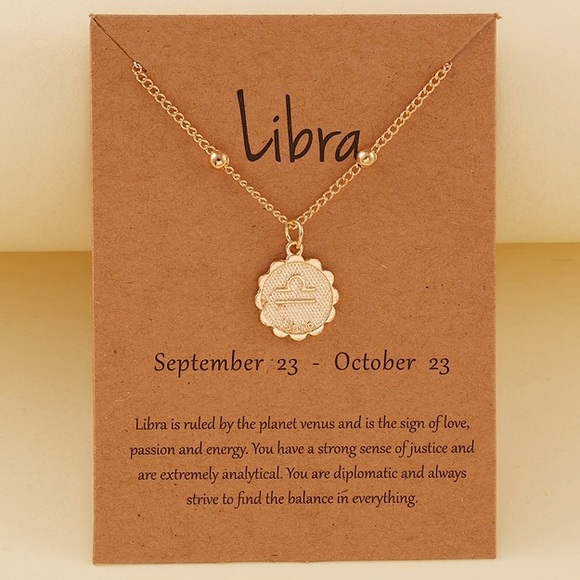 Urban Outfitters Jewelry - Libra September-October Horoscope Zodiac Necklace